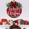 Merry Christmas Wreath Hanging Sign for Front Door, Wooden Welcome Wreaths Sign with Bow for Holiday Rustic Farmhouse Outdoor Wall Window Decor (Merry Christmas)